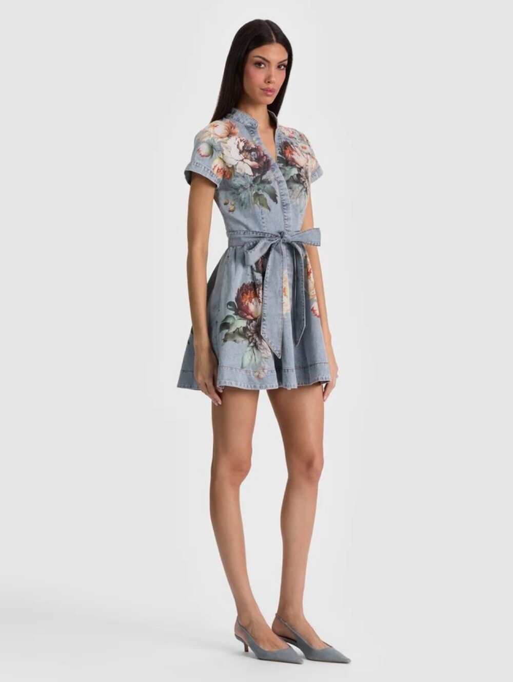 Alice + Olivia LUCY MINI DENIM SHIRT DRESS - Picture 5 of 16